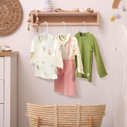 Kids Hangers,Stackable Baby Hangers 100 Pack,Ultra Thin Kid Hangers for Space Saving, Durable Baby Clothes Hangers for Kid Kids Toddler Child Children,Windproof Toddler Hangers White