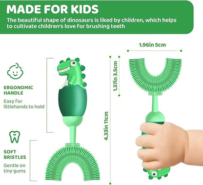 Toddler Toothbrush, U-Shaped Kids Toothbrush for 2-7 Years, Toddler Toothbrush with Food Grade Soft Silicone, 360° Manual Whole Mouth Toothbrush for Kids