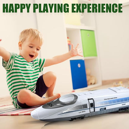 OTONOPI Electric Bullet Train with Lights and Sounds Subway Locomotive Engine High Speed Toy Train Model Inertial Driving Play Vehicle for Kids Age 3+