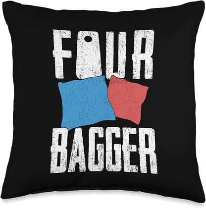 Cornhole Gifts for Men, Women & Kids Funny Bean Bags Cornhole Player Throw Pillow, 16x16, Multicolor