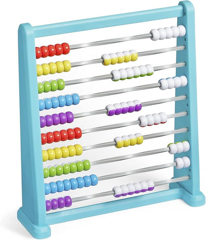 hand2mind Color Changing Plastic 100 Bead Abacus, Abacus for Kids Math, Math Manipulatives Kindergarten, Counting Rack for Kids, Counters for Kids Math, Educational Toys for Elementary Kids (Set of 1)