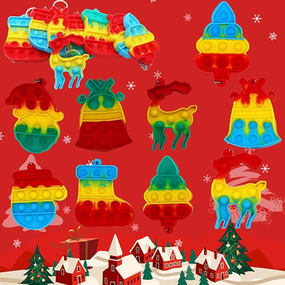 118 Pcs Christmas Party Favors for Kids, Goodie Bag Stuffers, Pop Fidget Toys, Treasure Box Toys, Classroom Prizes, Goody Bags, Christmas Stocking Stuffers for Kids