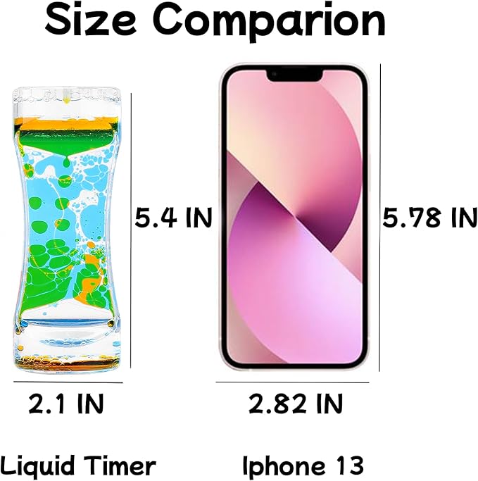 Oneshow Liquid Motion Bubbler Timer Oil Hourglass Water Timers Fidget Toy for Classroom Sensory Toys for Kids Activity Calm Relaxing Desk Decor Stress Relief Toys for Adults Gifts 3 Pack