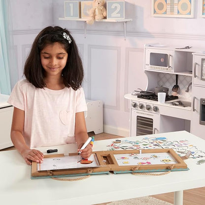 Melissa & Doug Natural Play: Play, Draw, Create Reusable Drawing & Magnet Kit – Ocean (42 Magnets, 5 Dry-Erase Markers) - FSC Certified