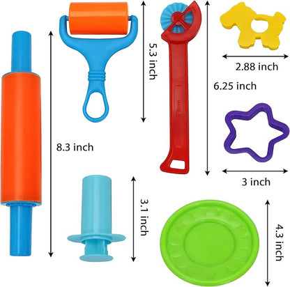 JOYIN 44 Clay Tools Set for Kids, Clay Accessories with Various Plastic Molds, Rolling Pins, Cutters