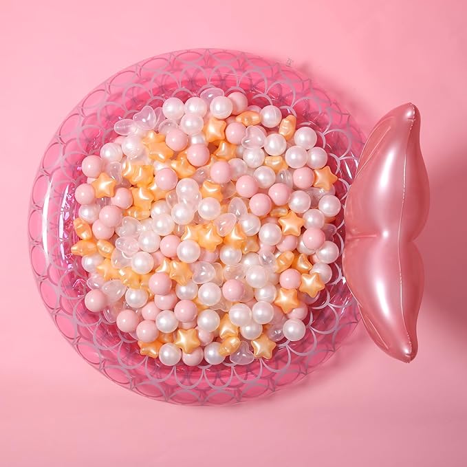 GOGOSO Ball Pit Balls,Plastics Balls for Ball Pit, Stars Hearts Shape for PastelBall for Toddlers Kids