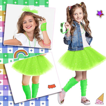 80s Outfit for Kids, 80s Costumes Accessories for Kids, 80s Outfits for Girls Cosplay 1980s Theme Retro Party
