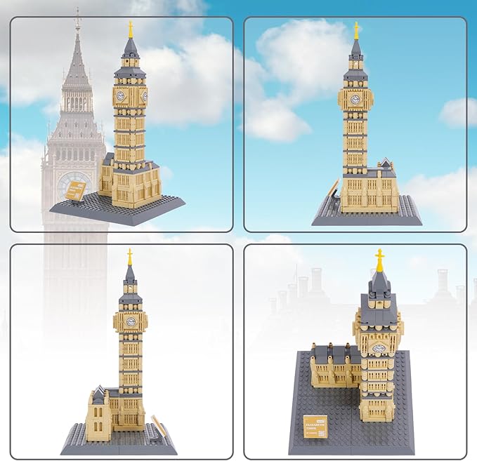 Oichy Building Blocks Set, Elizabeth Tower Toy Building Sets Famous Architecture Model Kits Best Gift for Adults and Kids 911PCS