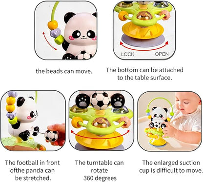 Baby Musical Toy, Panda Suction Cup High Chair Table Soother, Grip and Spin Toy, Interactive Development, Suitable for 10-36 Months, Baby Gift, Excellent Birthday Present Choice