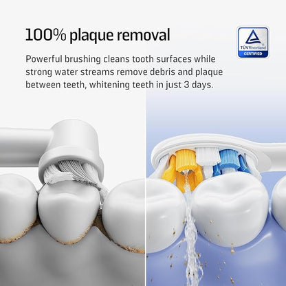 Soocas NEOS II - Sonic Electric Toothbrush and Water Flosser, Cordless Oral Irrigator, Electric Toothbrush for Adults, Portable Water Flosser, Superior Plaque Removal, Pearl White