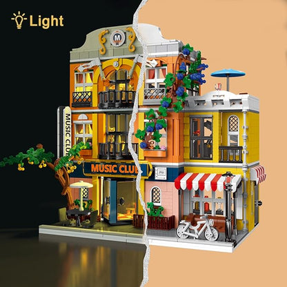 ENJBRICK Flowers City Jazz Club Building Sets for Adutls, Architecture House Building Kit for Boys and Girls 8-14 Years 1683 PCS
