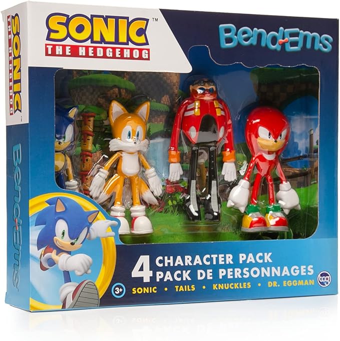 TCG Toys Bend-EMS - Sonic The Hedgehog - The Original Bendable, posable Actions Figures from The 90's are Back! Great Birthday Gifts for Kids, Boys, and Girls