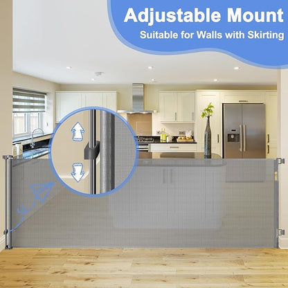 42" Tall X 115" Extra Wide Baby Gates for Large Openings Outdoor Retractable Gate Baby Gate Long Retractable Baby Gates for Stairs Child Gate for Wide Openings Baby Gate Retractable Fence Outdoor Gate