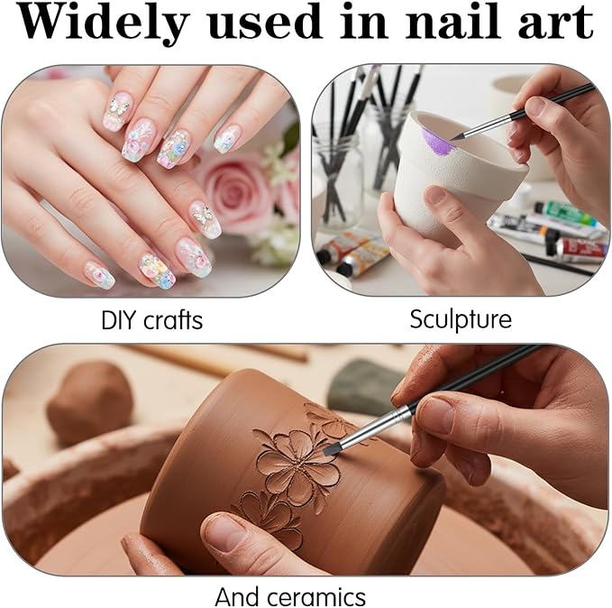 10 Pack Silicone Paint Brushes Silicone Rubber Tip Paint Pens Brushes Flexible Clay Carving Tools Silicon Color Shapers Brush Professional Sculpting Tool for Artwork Shaping Carving Handicraft Pottery