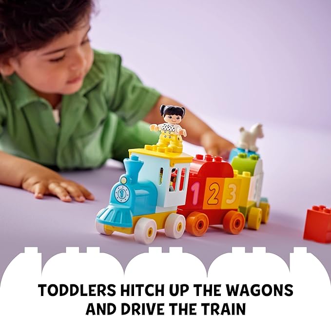 LEGO DUPLO My First Number Train Toy with Bricks for Learning Numbers, Preschool Educational Toys for 1.5-3 Year Old Toddlers, Girls & Boys, Early Development Activity Set, 10954