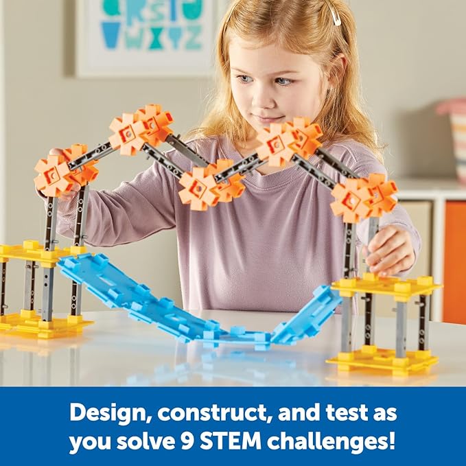 Learning Resources STEM Explorers Bridge Builders,72 Pieces,Ages 5+, STEM Toys, STEM Building Toys,STEM Kits,Kids stem Projects, Build it Yourself Toys