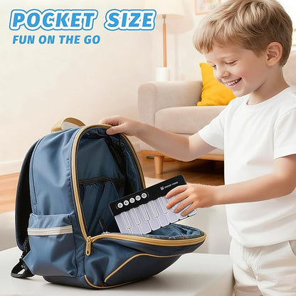 Mini Keyboard Piano Toy, Portable Light Up Pocket Piano for Toddlers Kids (Black)