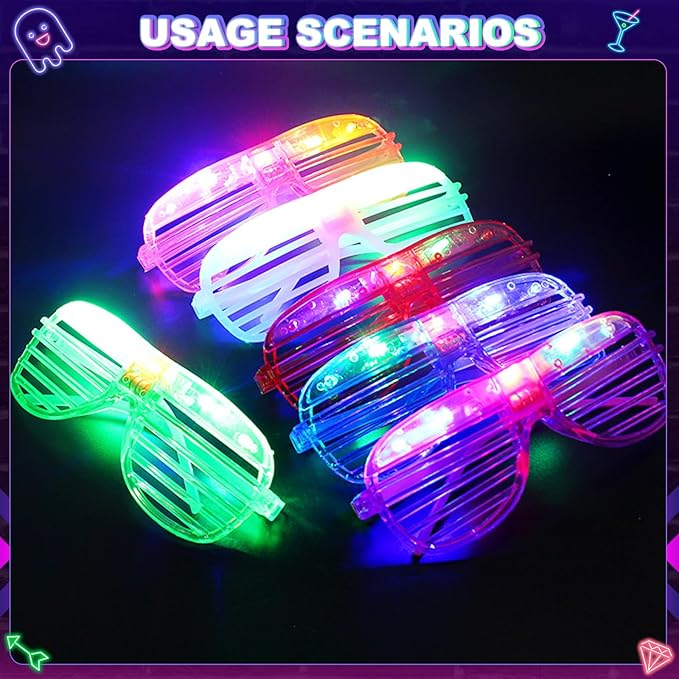 246 PCS Glow in the Dark Party Supplies Glow Sticks Bulk Party Pack with Glow Sticks, Glow Glasses, Finger Lights, Bracelet, LDE Watch for Birthday Wedding Concert Halloween Glow Party Favors