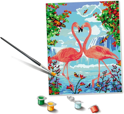 Ravensburger Flamingo Love Paint by Numbers Kit for Children - Painting Arts and Crafts for Kids Age 12 Years Up