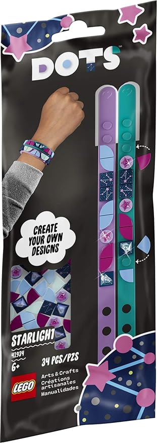 LEGO DOTS Starlight Bracelets 41934 DIY Craft Bracelet Kit; Fun and Creative Addition to Expand Imaginative Play, New 2021 (34 Pieces)