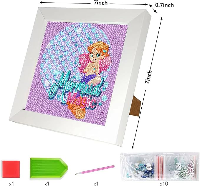 Junrife 5D Diamond Craft Kits Stickers for Kids,Gem Kids' Paint by Number Kits Mosaic Sticker - Best Gifts for Girls Over Ages 6 Easy for Kids Adult Beginners