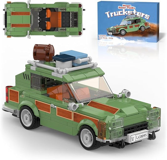 National Vacation Wagon Queen Truckster Building Set Compatible with Lego, Family Station Wagon Model Building Toys for Movie Fans, 413 Pcs Holiday Camper Toy Kit, Creative Gift for Kid Boy 8-14