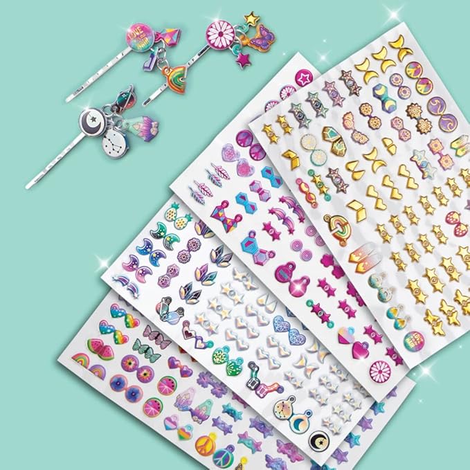Craft-tastic - Fold and Stick Hair Puffy Charms - Craft and Accessory Kit - for Ages 5+