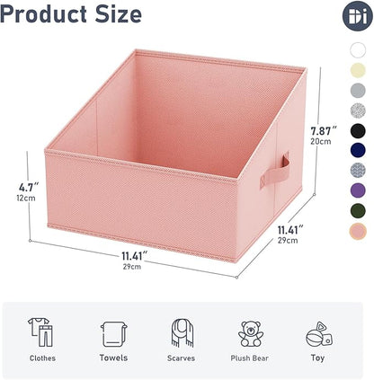 DIMJ Closet Storage Bins 10 Pack - Fabric Storage Baskets for Shelves, Collapsible Clothes Organizer with Handles, Trapezoid Shelf Organization Storage Cubes for Purse, Toys, Books, Towel, Clothes