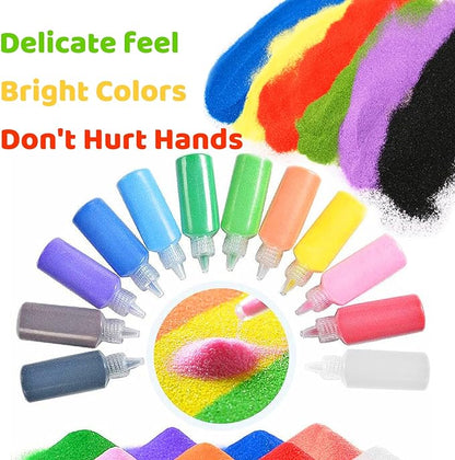 Guuozzli 24 PCS Art Sand,1.24 oz Colored Sand Bottles,Sand Arts and Crafts Kit,Scenic Sand for Kids,DIY Sand Painting,Wedding Decoration