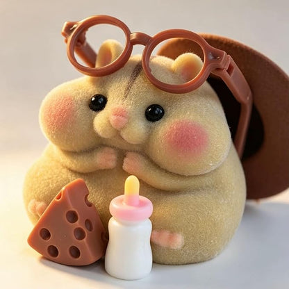 Handmade Taba Squishy Hamster Toy, Cute Squishy Hamster Fidget Toy, Realistic Hamster Toy, Soft Silicone Mochi Furry Toy, Stress Relief Gift for Adults & Kids, Sensory Anxiety Plushie(Brown)