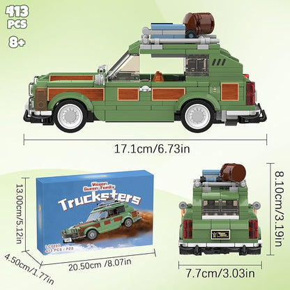 National Vacation Wagon Queen Truckster Building Set Compatible with Lego, Family Station Wagon Model Building Toys for Movie Fans, 413 Pcs Holiday Camper Toy Kit, Creative Gift for Kid Boy 8-14