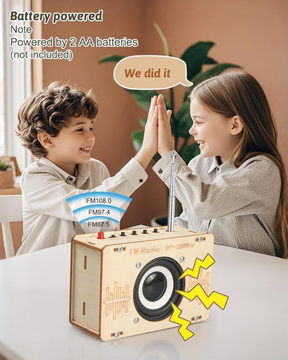Poraxy Science Kits for Kids Age 8-12 12-14, STEM Kits 8-10, Build Your Own FM Radio Kit, Electronic DIY Experiment Engineering Building Project, Toys Gifts for Teen Boys Girls 9 11 13 15 16+