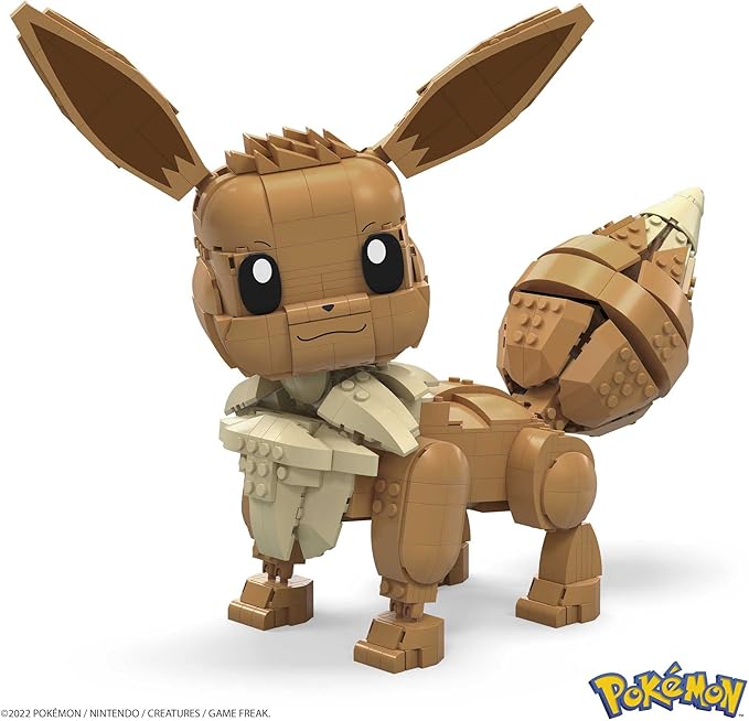 Mega Pokémon Building Toys Set Jumbo Eevee with 824 Pieces, Articulated and Poseable, 11 Inches Tall, for Kids (Amazon Exclusive)