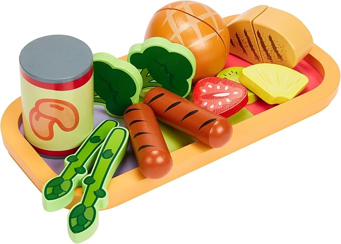 Bluey - Dine in with Bluey Set, 32-Piece Wooden Toy Set with Magic Asparagus, Plates, Utensils & More, Perfect for Role-Play & Imaginative Fun, FSC-Certified, Suitable for 3 Years & Up