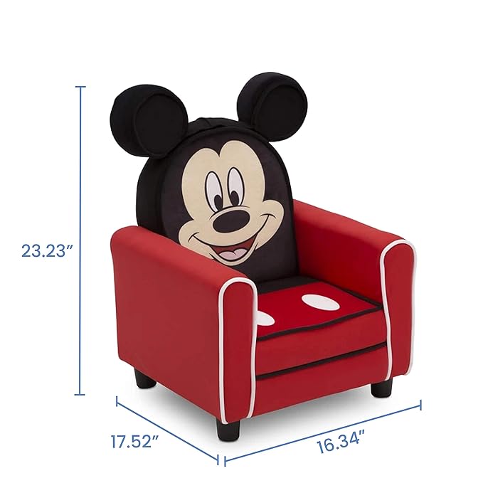 Delta Children Figural Upholstered Kids Chair, Wood ,Disney Mickey Mouse