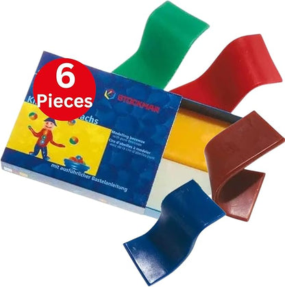 Stockmar Modelling Beeswax - 6 Color Beeswax Sheets Set - For Kids, Toddlers, and Artists looking for Waldorf Organic Art Supplies, Non Toxic Beeswax, Non Drying Beeswax Modeling Wax For Homeschoolers