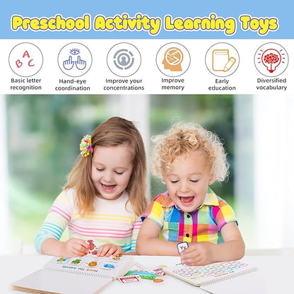 Huijing Montessori Preschool Learning Activities Busy Book - Workbook Activity Binder / Toys for Toddlers, Autism Learning Materials and Tracing Coloring Book