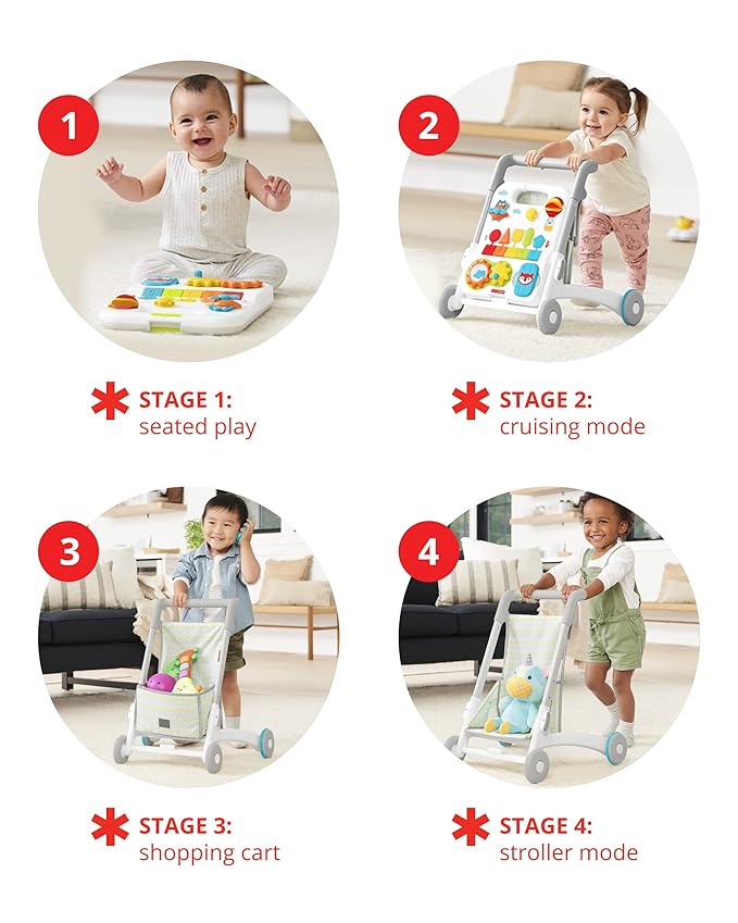 Skip Hop Baby Walker Explore & More 4-in-1 Toy Walker and Skip Hop Baby Toy Guitar Farmstand Grow & Play Rock-A-Mole Guitar
