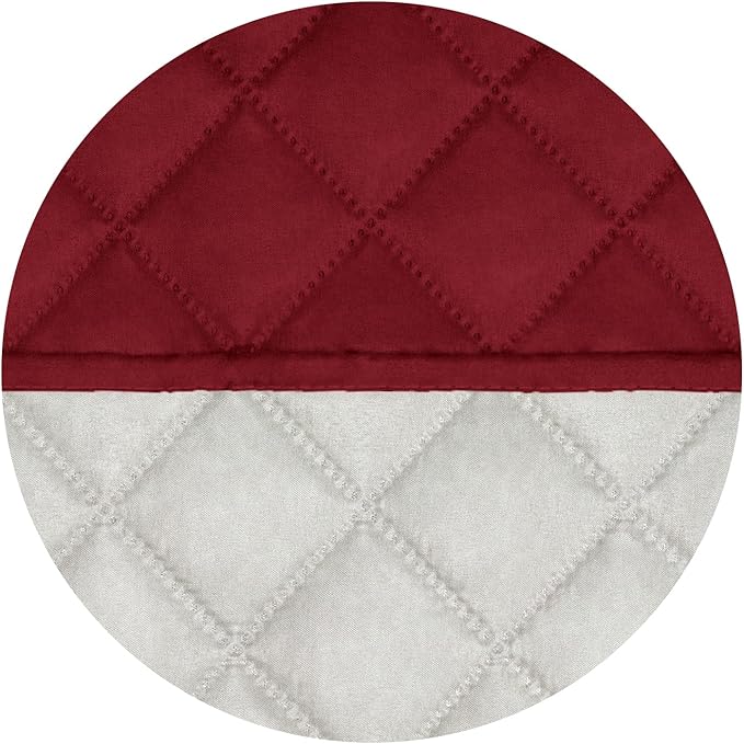 PureFit Reversible Quilted Sofa Cover, Water Resistant Slipcover Furniture Protector, Washable Couch Cover with Non Slip and Elastic Straps for Kids, Dogs, Pets (Small Recliner, Red/Ivory)