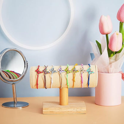 Hicarer 24 Pcs Butterfly Bracelets Party Favors Friendship Bracelets Colorful Adjustable Woven Bracelets for Women Girls Kids Butterfly Fairy Party Favors Christmas Birthday Gifts