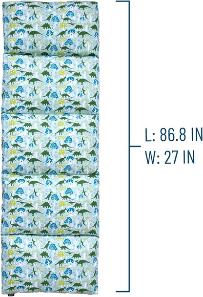 Wildkin Kids Floor Lounger: Ideal for Boys and Girls, Travel-Friendly, Perfect for Sleepovers - Pillow Lounger for Kids, Requires Standard Size Pillows Not Included (Dinomite Dinosaurs)