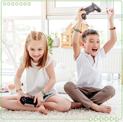 Libima 36 Pcs Video Game Bracelets Gamer Party Favors Game Party Bracelets Video Game Silicone Bracelets Rubber Wristbands for Gamer Multicolor Gaming Party Wristbands Supplies for Gamer Party Decor