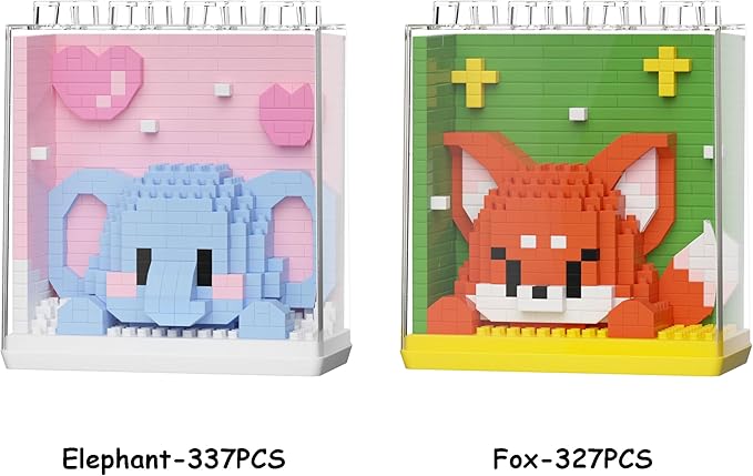 Mini Animals Building Blocks Set,with Pig, Tiger,Panda,Capybara,4Pack Kit Birthday Party Favor Gifts Toys for Ages 8-13 ﻿ (Block Zoo C 1285PCS)