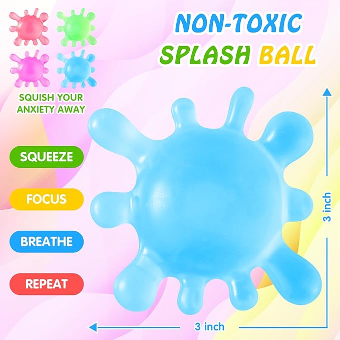 Fidget Toys Stress Balls for Kids, Squishy Squishies Toys , Fidgets Prizes Bulk-Sensory Balls-Stress Balls for Adults -Classroom Prize-Goodie Bag Stuffers, Sensory Toys for Autistic Autism