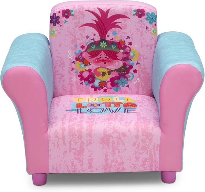 Delta Children Kids Character Upholstered Chair, Trolls World Tour