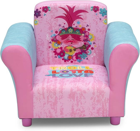 Delta Children Kids Character Upholstered Chair, Trolls World Tour