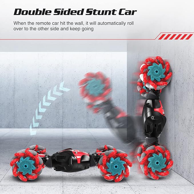 RC Stunt Car for Kids, RC Car Toy, Remote Control Stunt Gesture RC Car with Music, Double Sided 360 DegreeSpins and Flips Gesture Sensing Rc Stunt Car, for 8-15 Years Boy Girl, Birthday