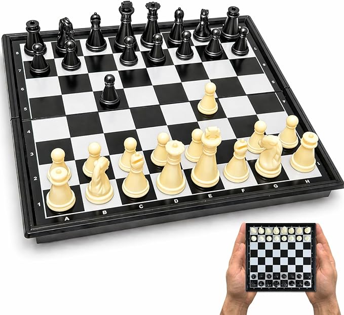 Travel Chess Set Magnetic Portable Folding Board - Small Mini Pocket Chess Set (X-Small / 5.9 Inch)