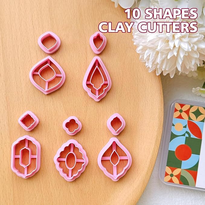 Keoker Polymer Clay Cutters, Boho Clay Cutters for Polymer Clay Jewelry, Basic Polymer Clay Cutters, Clay Earrings Cutters