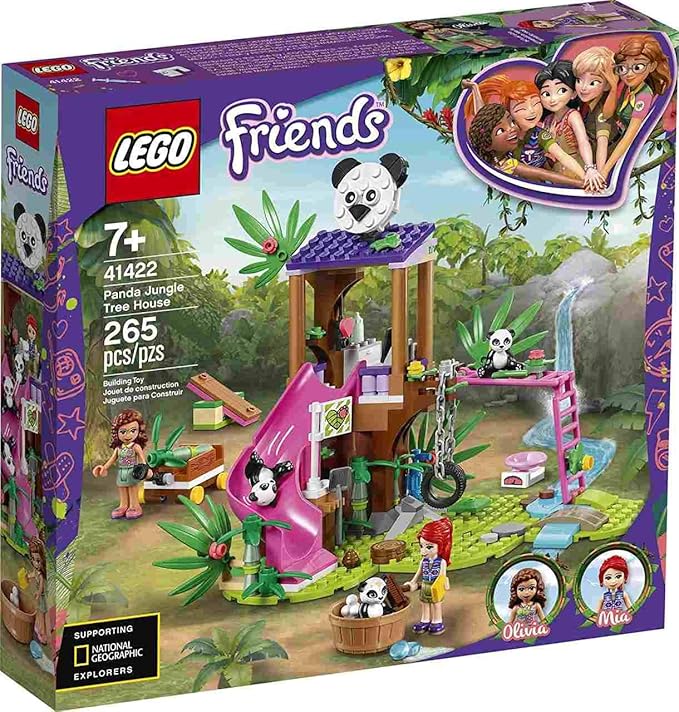 LEGO Friends Panda Jungle Tree House 41422 Building Toy; Includes 3 Panda Minifigures for KidsWho Love Wildlife Animals Friends Mia and Olivia (265 Pieces)